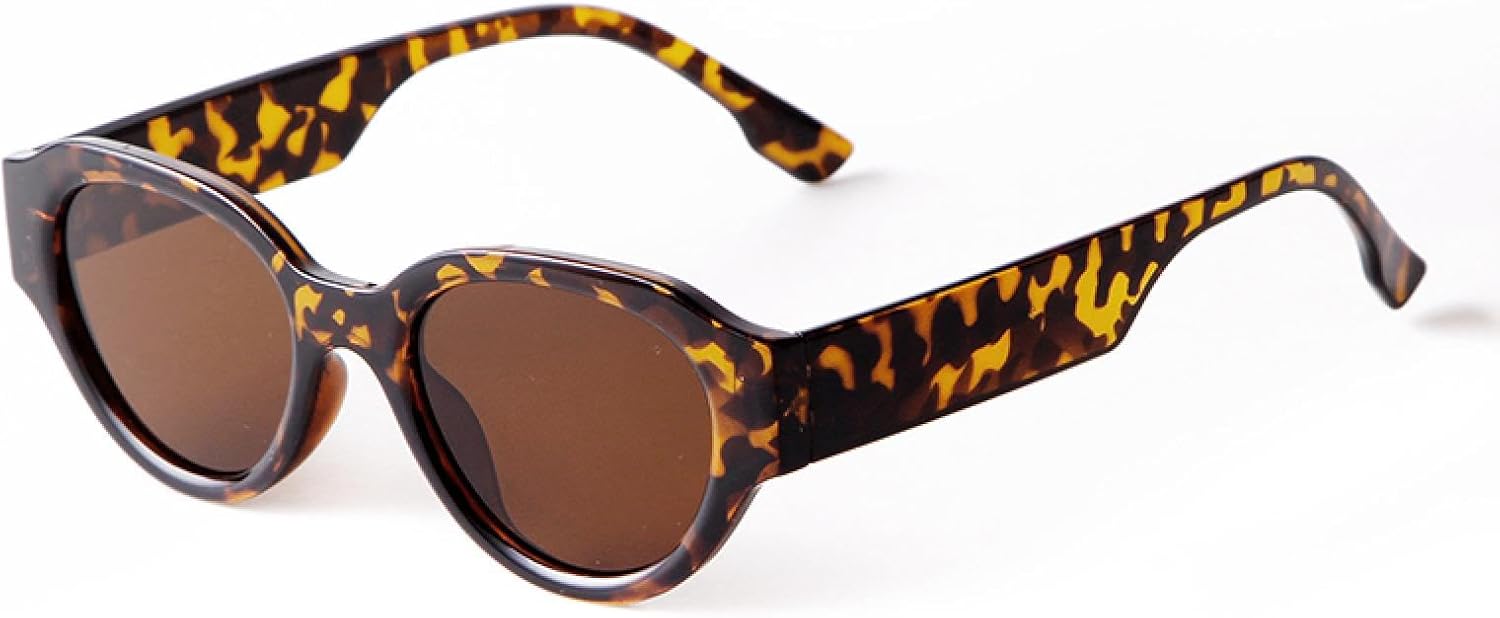 

Ретро-солнцезащитные очки с леопардовым принтом, круглые, для женщин и мужчин, «кошачий глаз», модные овальные солнцезащитные очки с защитой от УФ-излучения UV400 WNCKSQ, C3