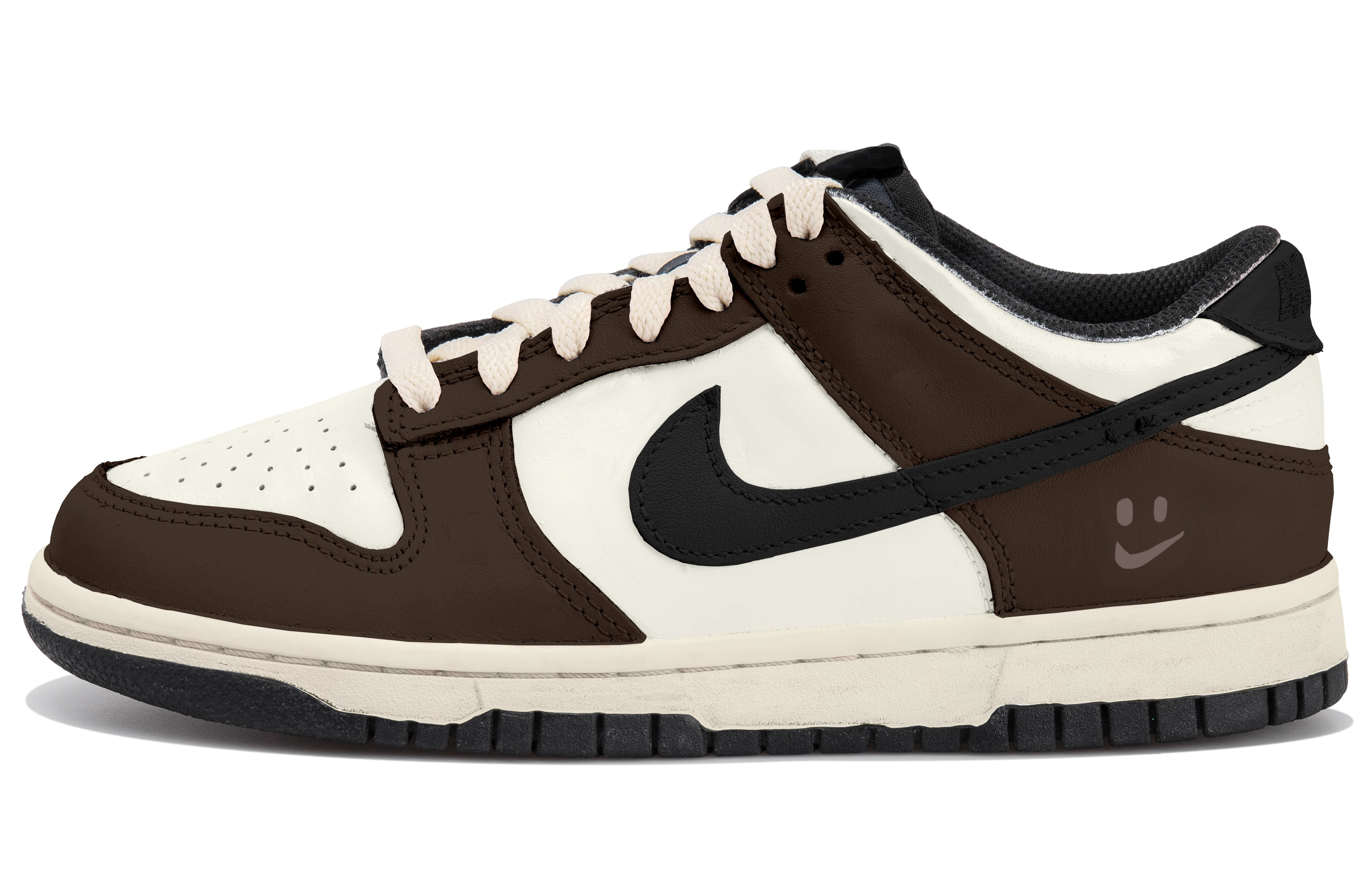 

Кроссовки Nike Dunk Skateboarding Shoes Women's Low-top Black/beige/brown, черный/коричневый