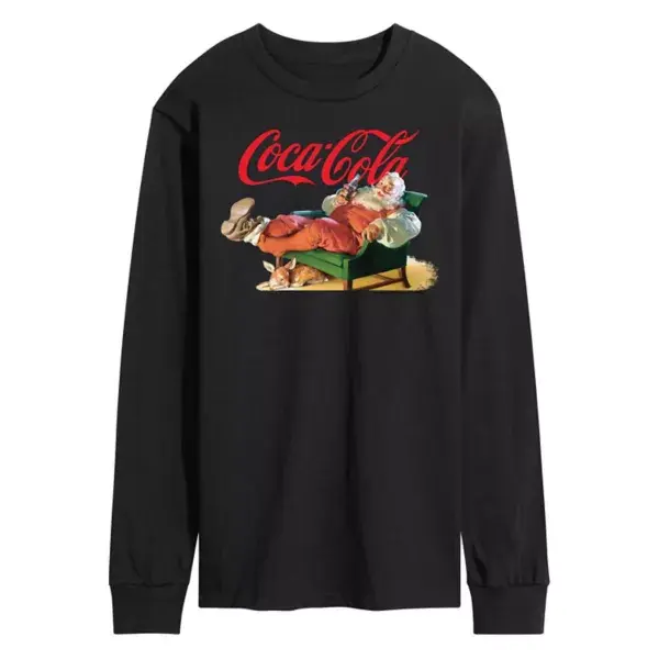 

Мужская футболка с длинным рукавом Coca-Cola и принтом Санта-Клауса Licensed Character, черный