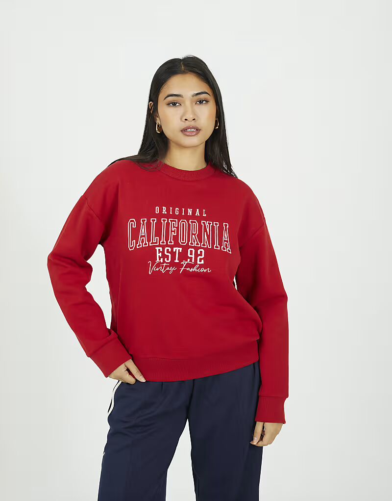 

Толстовка с круглым вырезом и вышивкой белого цвета Brave Soul