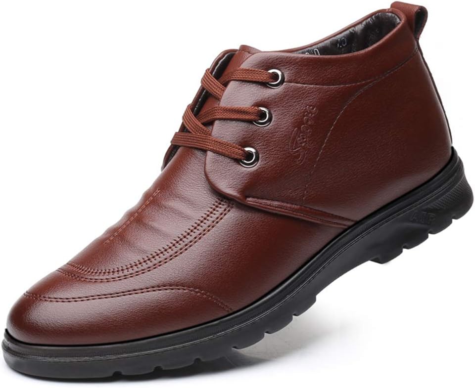 

Мужские кожаные деловые туфли, осенне-зимние ботинки на шнуровке для работы, прогулок и улицы, с хлопковой подкладкой, черные, размер 38/UK 5.5/US 6.5 Jlfzc