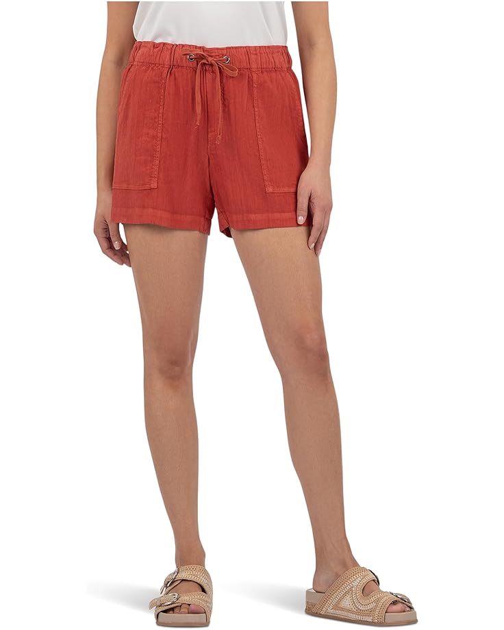 

Шорты KUT from the Kloth Katana High-rise Shorts Drawstring With Porkchop Pockets, цвет Clay
