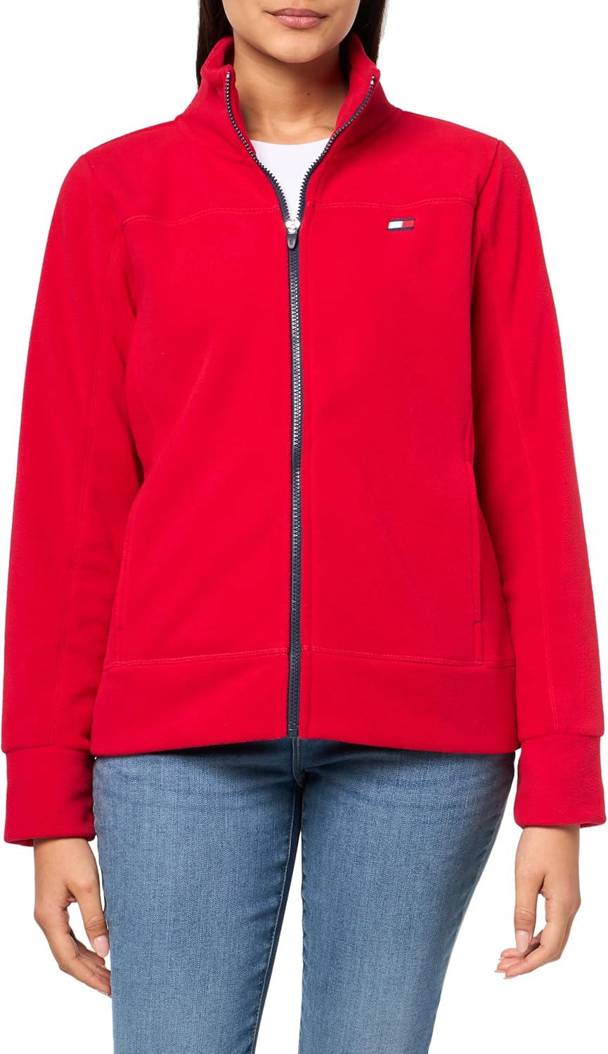 

Женская флисовая куртка Tommy Hilfiger с воротником-стойкой и застежкой-молнией, Scarlet