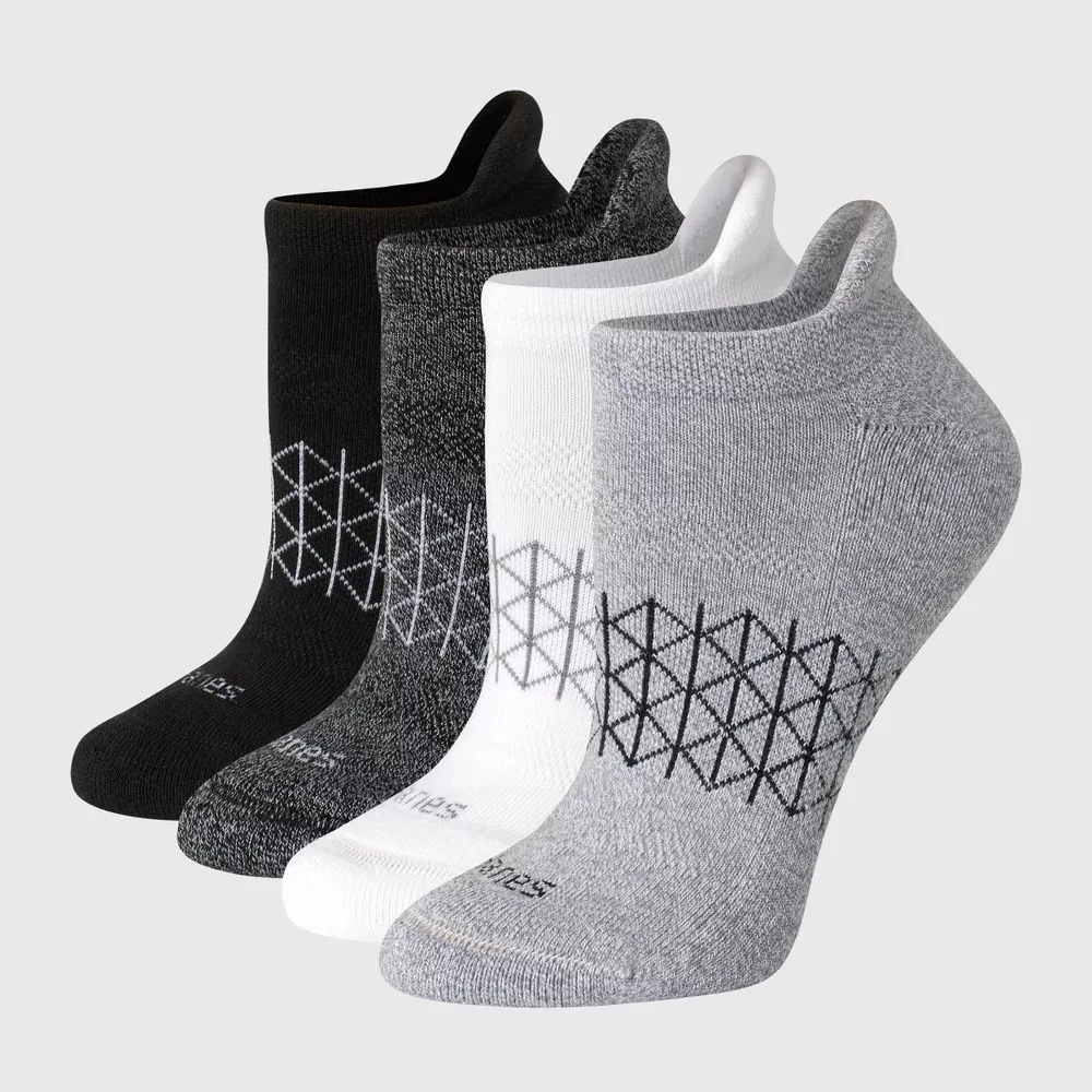 

Женские носки Hanes Absolute Active Heel Tab No Show, 4 пары, цвет White/Gray/Black