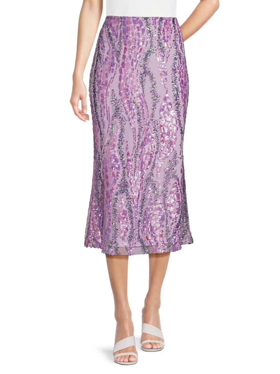 

Юбка макси с пайетками BCBGMAXAZRIA, цвет Lilac