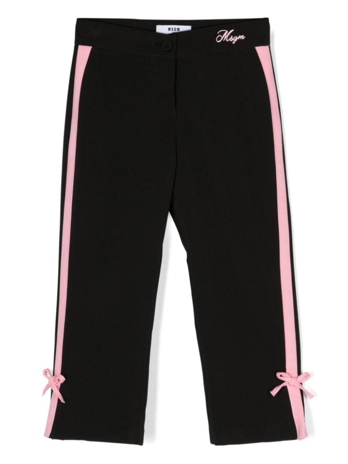 

MSGM Kids прямые брюки с лампасами, черный