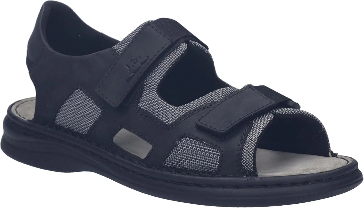 Классические мужские сандалии Josef Seibel, размер Max.61, ширина G (стандартная), Black (Black Combo)