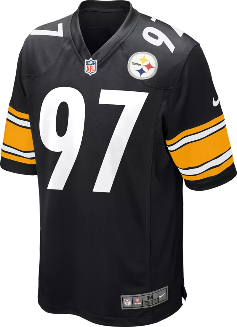 Мужская черная игровая майка Nike Pittsburgh Steelers Cameron Heyward #97 — фото 2
