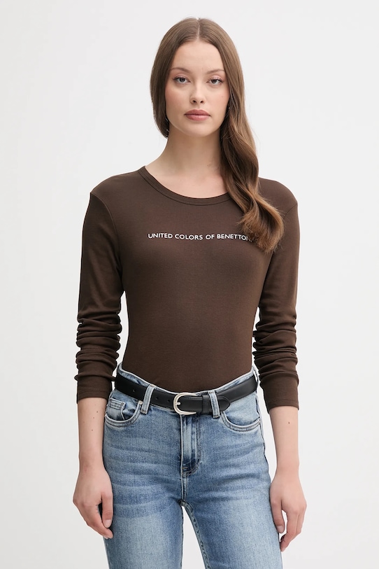

Хлопковая водолазка United Colors Of Benetton, коричневый