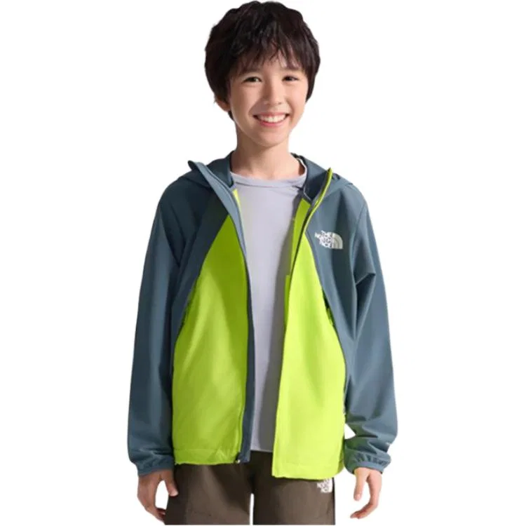 Детская софтшелл куртка THE NORTH FACE серо-желтая