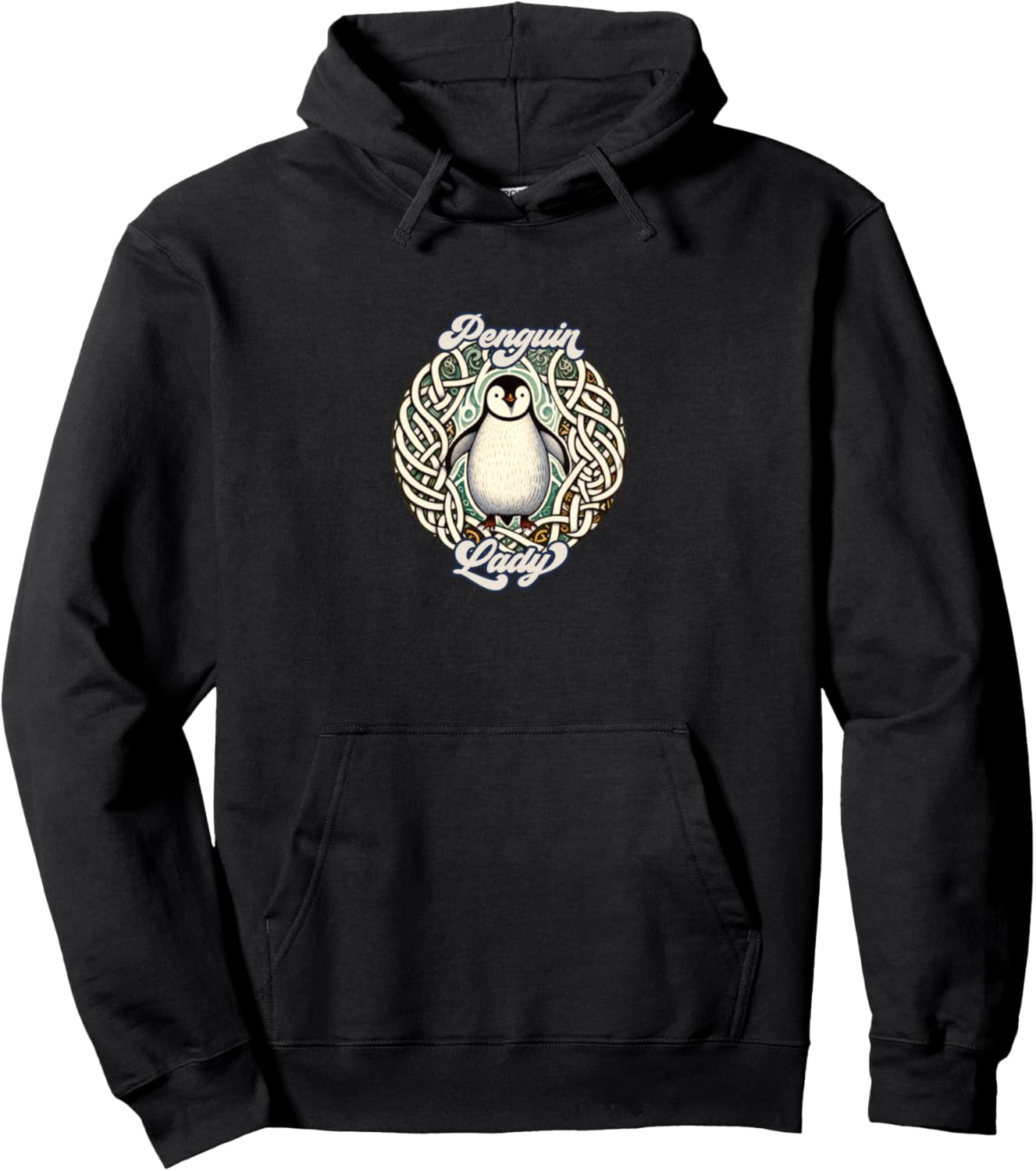 

Толстовка с изображением пингвина и иллюстрацией пингвинихи Celtic Knot Penguin Snugg, черный