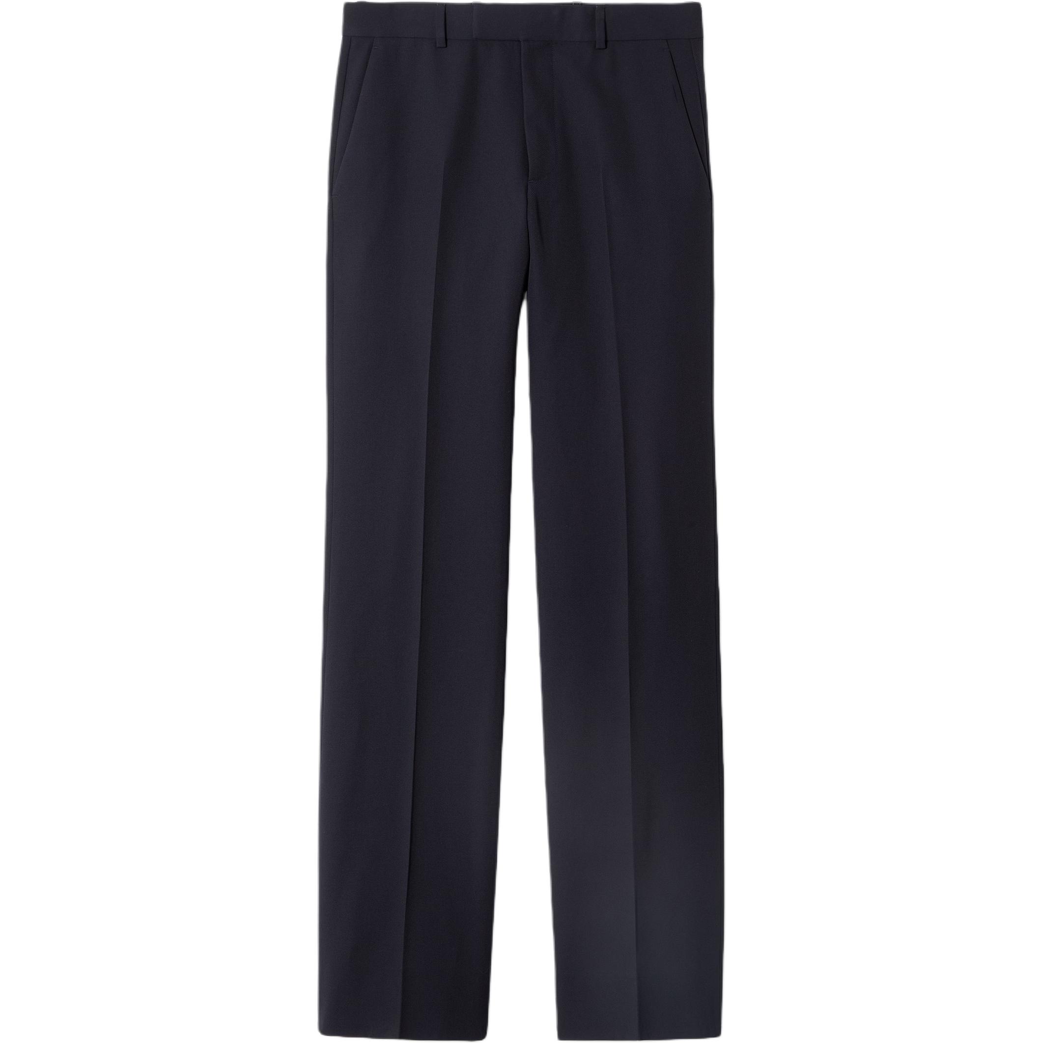 

Шерстяные габардиновые брюки с вышивкой GUCCI, темно-синий