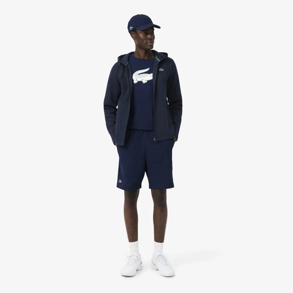 Мужская тренировочная толстовка из джерси, тёмно-синяя, от Lacoste — фото 4