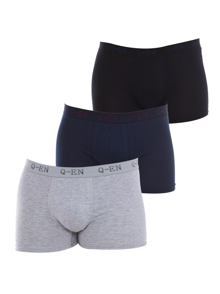 

Q-en Комплект из 3 штук: боксерские трусы разных цветов