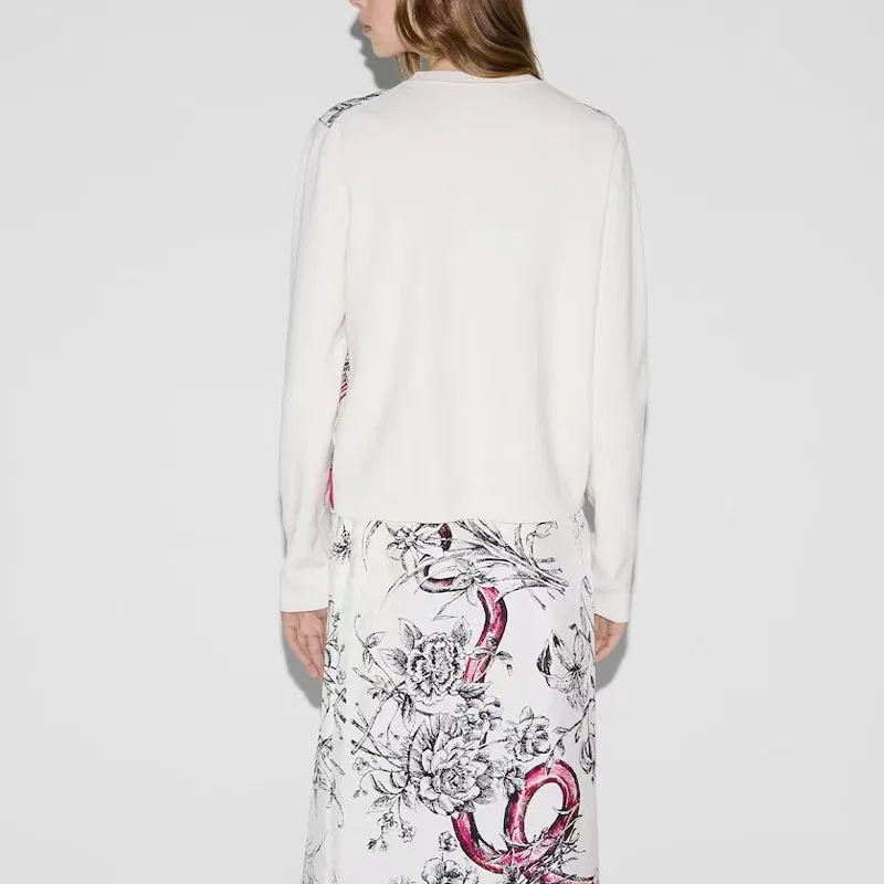 Вязаный джемпер GUCCI SS25, женский, красный с белым — фото 4