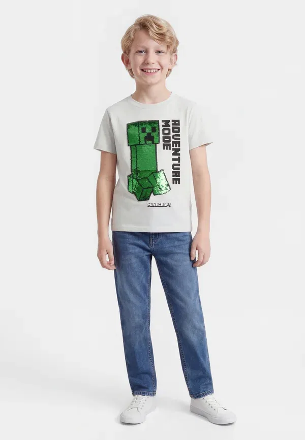 Футболка Lindex Minecraft flip print, light aqua