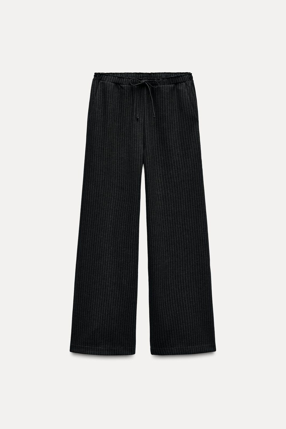 

Полосатые брюки палаццо ZARA, серый/бежевый