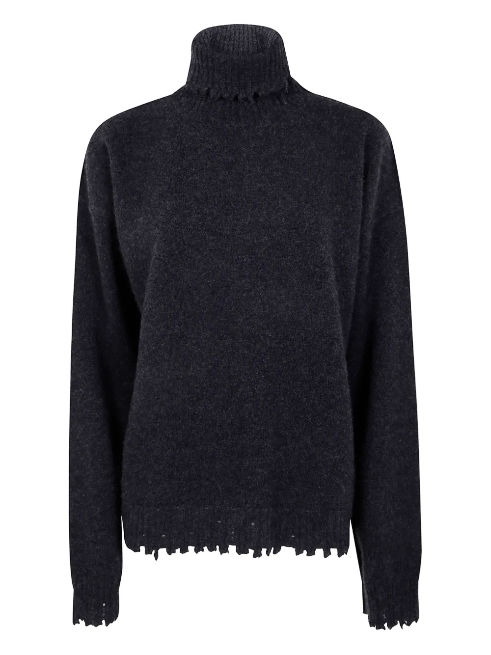 

Свитер с высоким воротником и оборками Uma Wang, серый