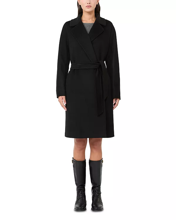 

Шерстяное пальто Corte с поясом Weekend Max Mara, черный