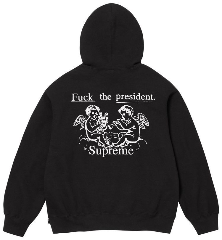 Supreme Толстовка с капюшоном «Верховный президент» черного цвета — фото 2