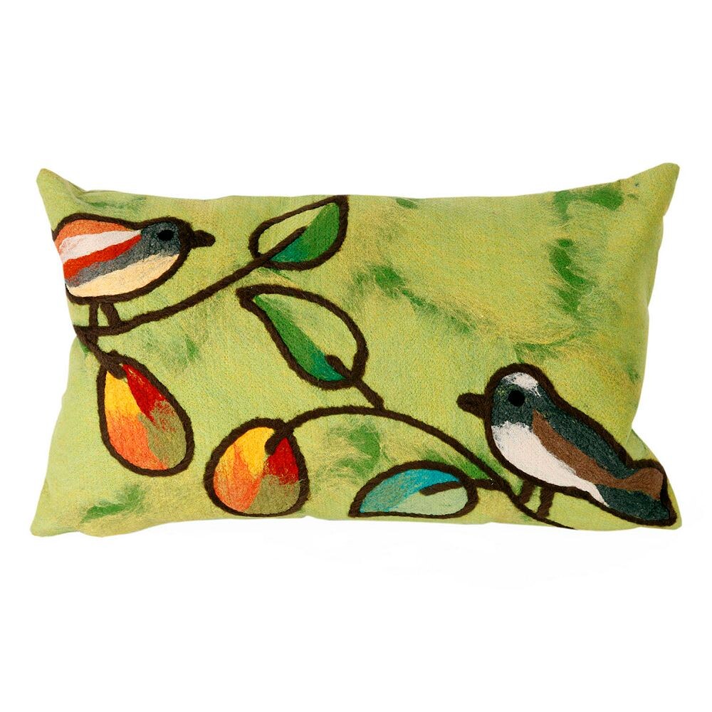 

Trans Ocean Imports Liora Manne Song Birds Домашняя и уличная декоративная подушка, зеленый