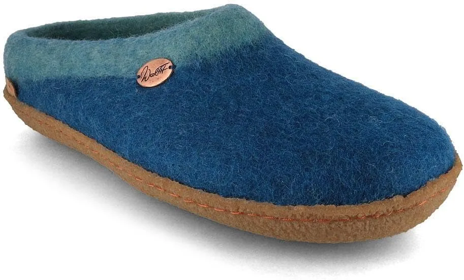 Войлочные тапочки WoolFit Sherpa с подушкой из натурального каучука, войлочные тапочки ручной работы, унисекс, с выпуклой сталью, размер 3-13, синий