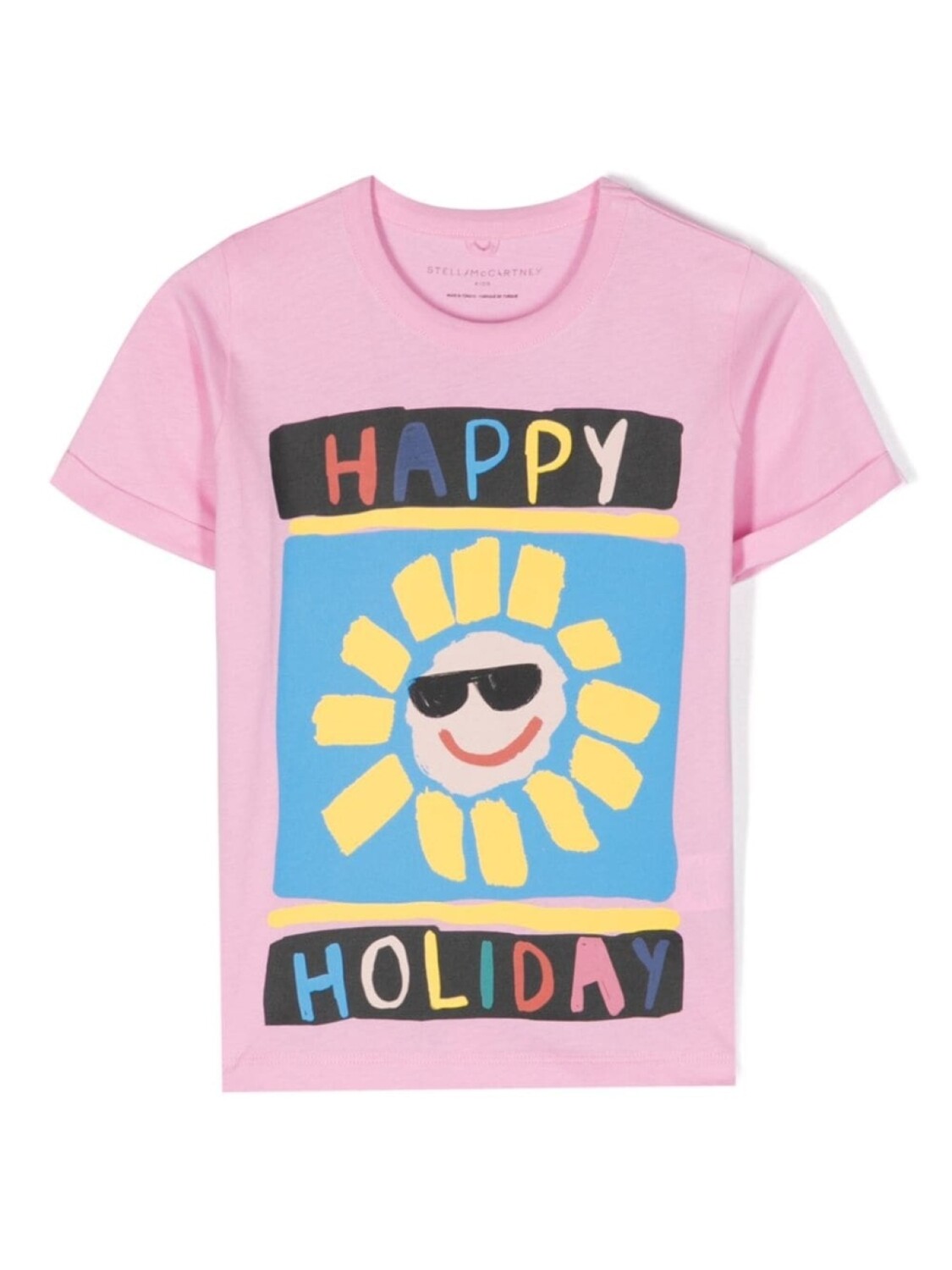 

Stella McCartney Kids футболка с принтом Happy Holiday, розовый