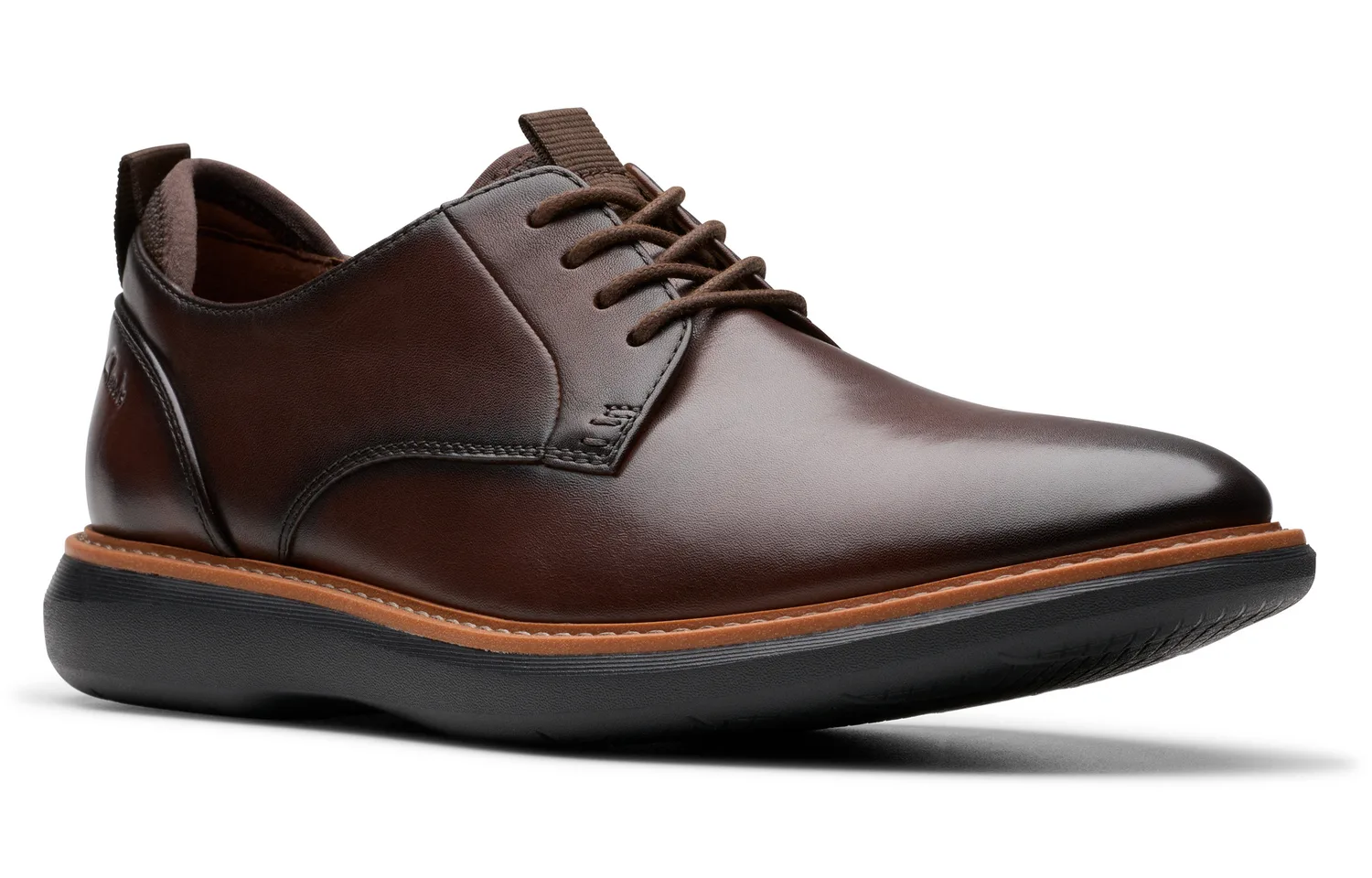 Clarks Мужские повседневные туфли из коровьей кожи темно-коричневого цвета — фото 2