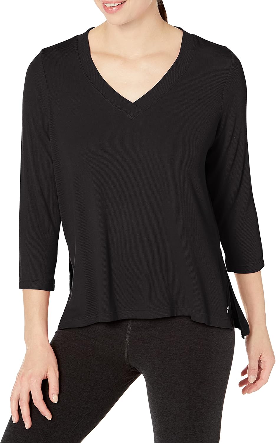 

Женская футболка Calvin Klein Performance с длинными рукавами и V-образным вырезом., Black