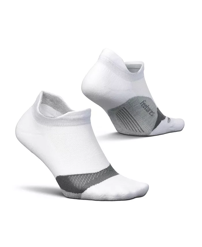 

Мужские Elite Light Cushion No Show Tab - беговые носки для мужчин и женщин - атлетические компрессионные носки - отвод влаги - размер Large Feetures, белый