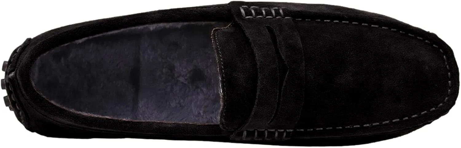 Лоферы мужские из замши, ANUFER, Black-plush Lined — фото 3