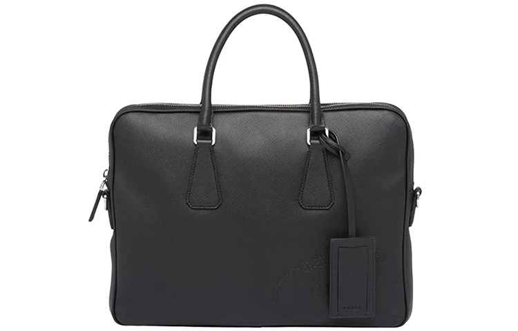 

PRADA Сумка из сафьяновой кожи, черная, мужская, обычная