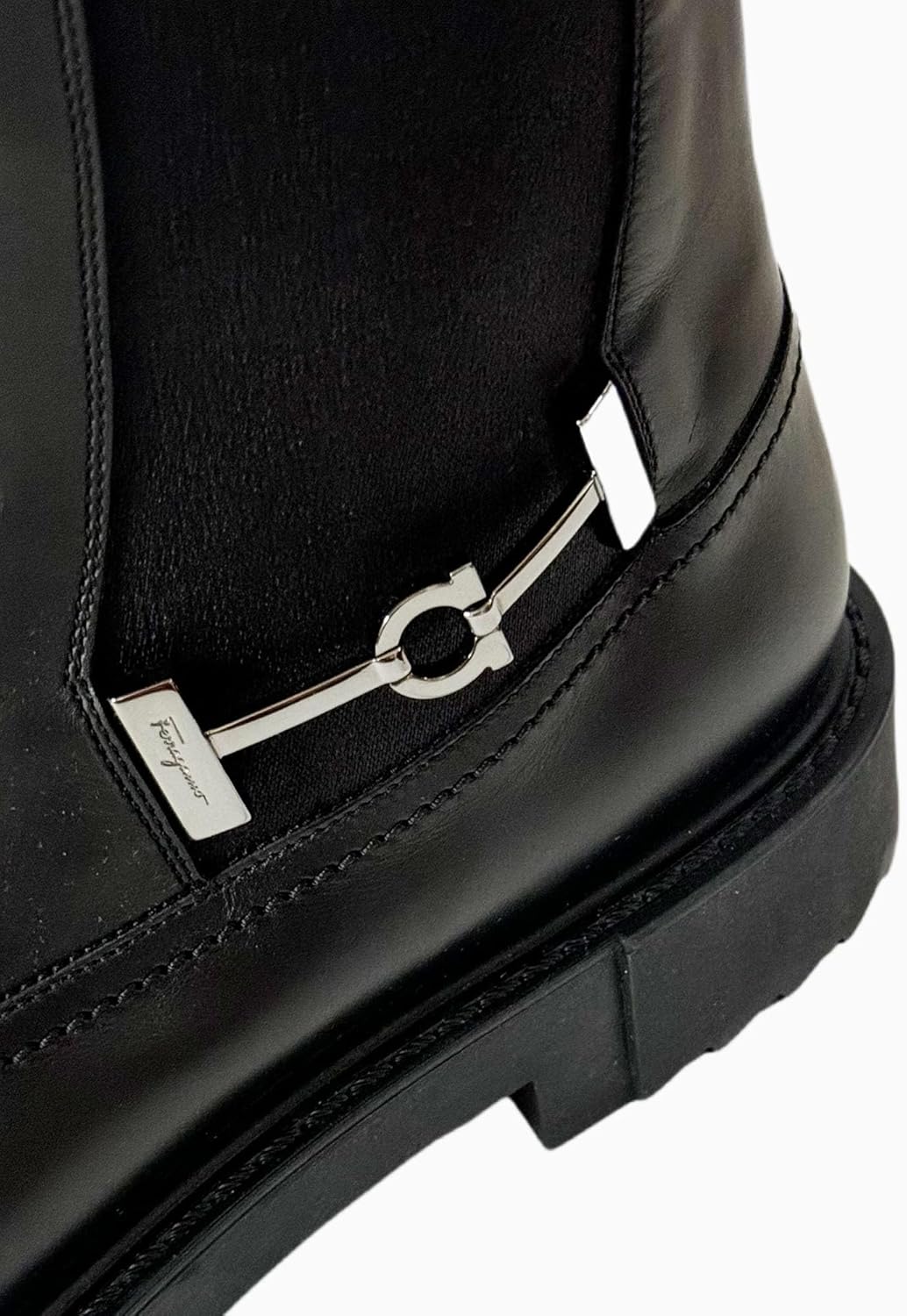 Мужские ботинки Ferragamo IGLESIAS из черной кожи с пряжкой Gancini, военные, повседневные (Salvatore) — фото 2