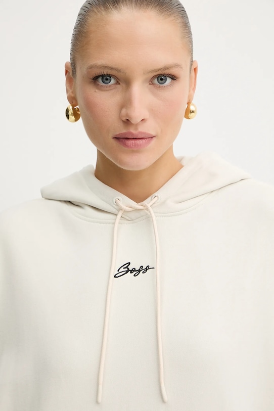 Хлопковая толстовка c_ehoody_s BOSS Orange, бежевый — фото 4