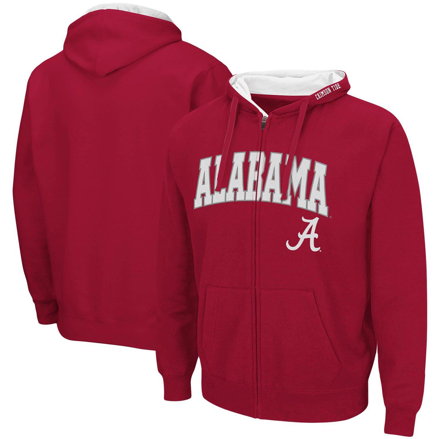 

Мужская толстовка с молнией во всю длину Crimson Alabama Crimson Tide Arch & Logo 3.0 Colosseum