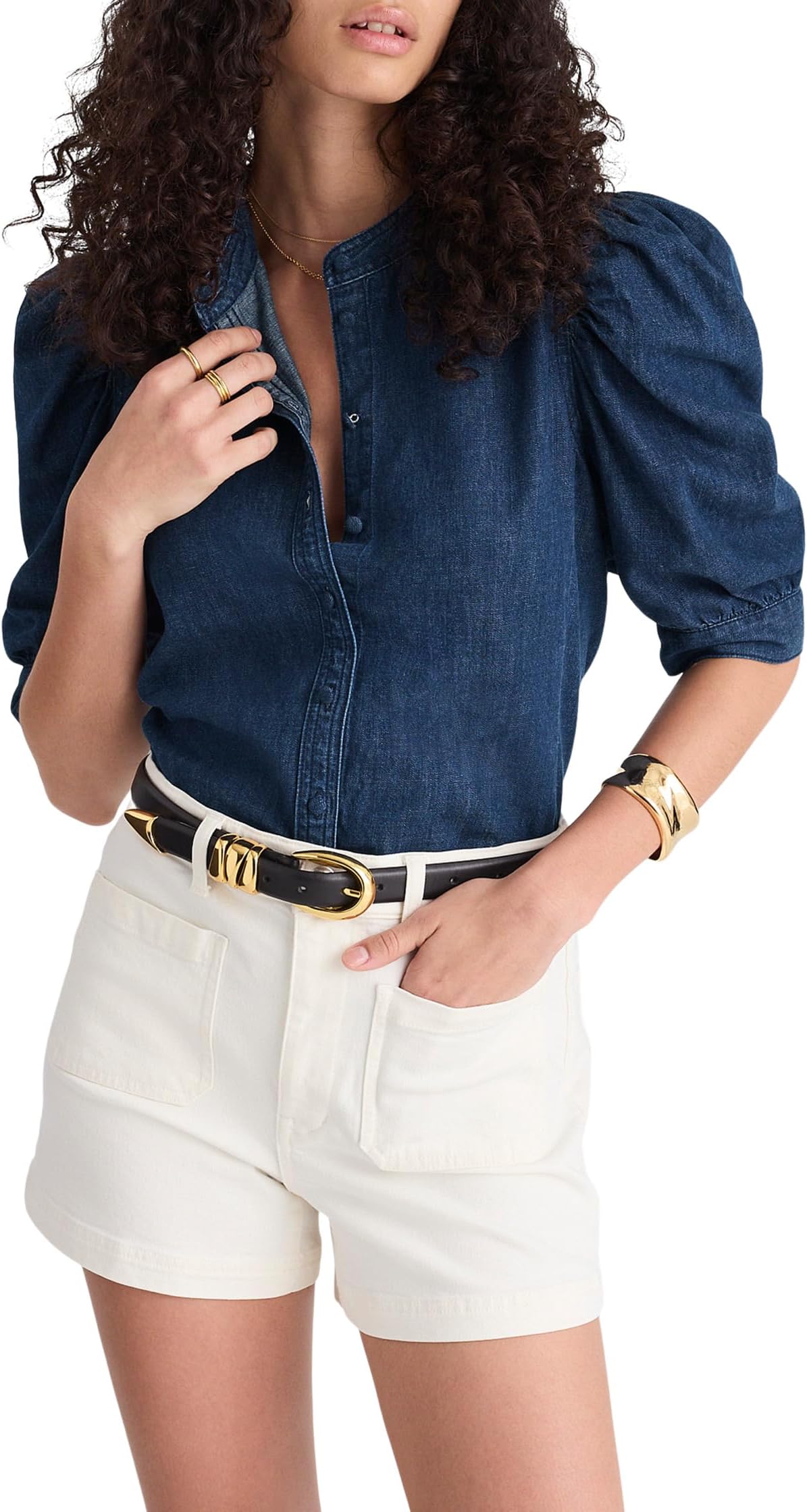 

Топ Madewell Denim Tessa Top, цвет Plumville Wash
