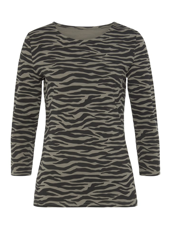 

Рубашка с рукавами 3/4 цвета хаки и черного цвета LASCANA