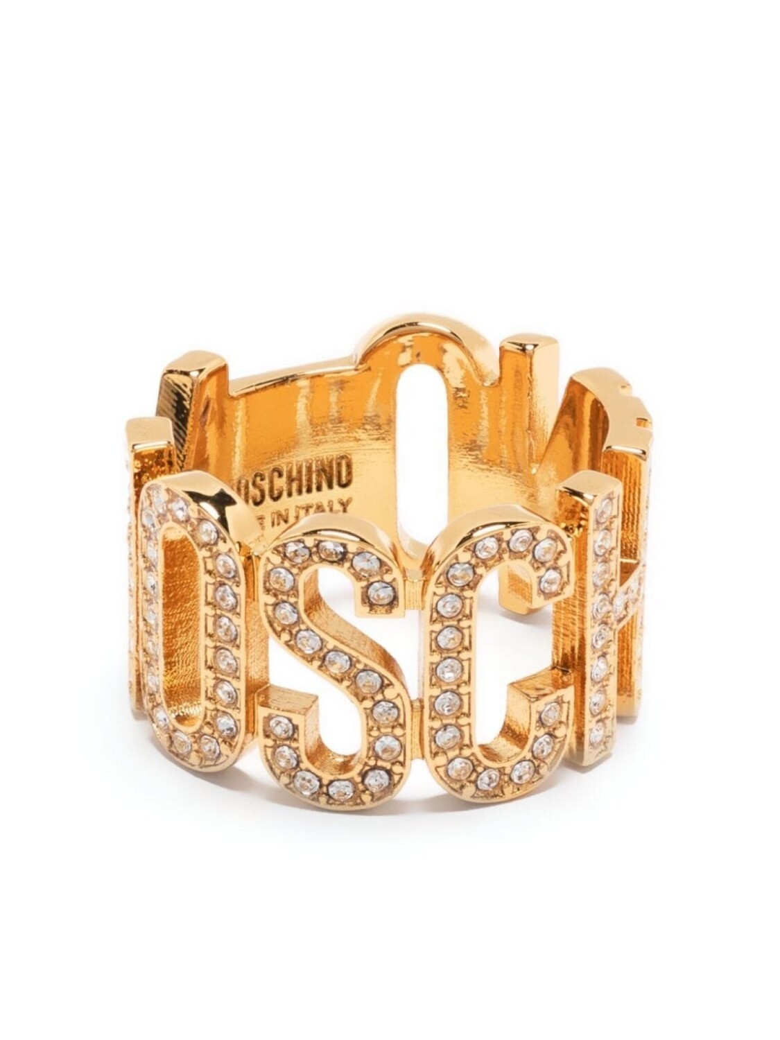 

Кольцо со стразами Moschino, золотой