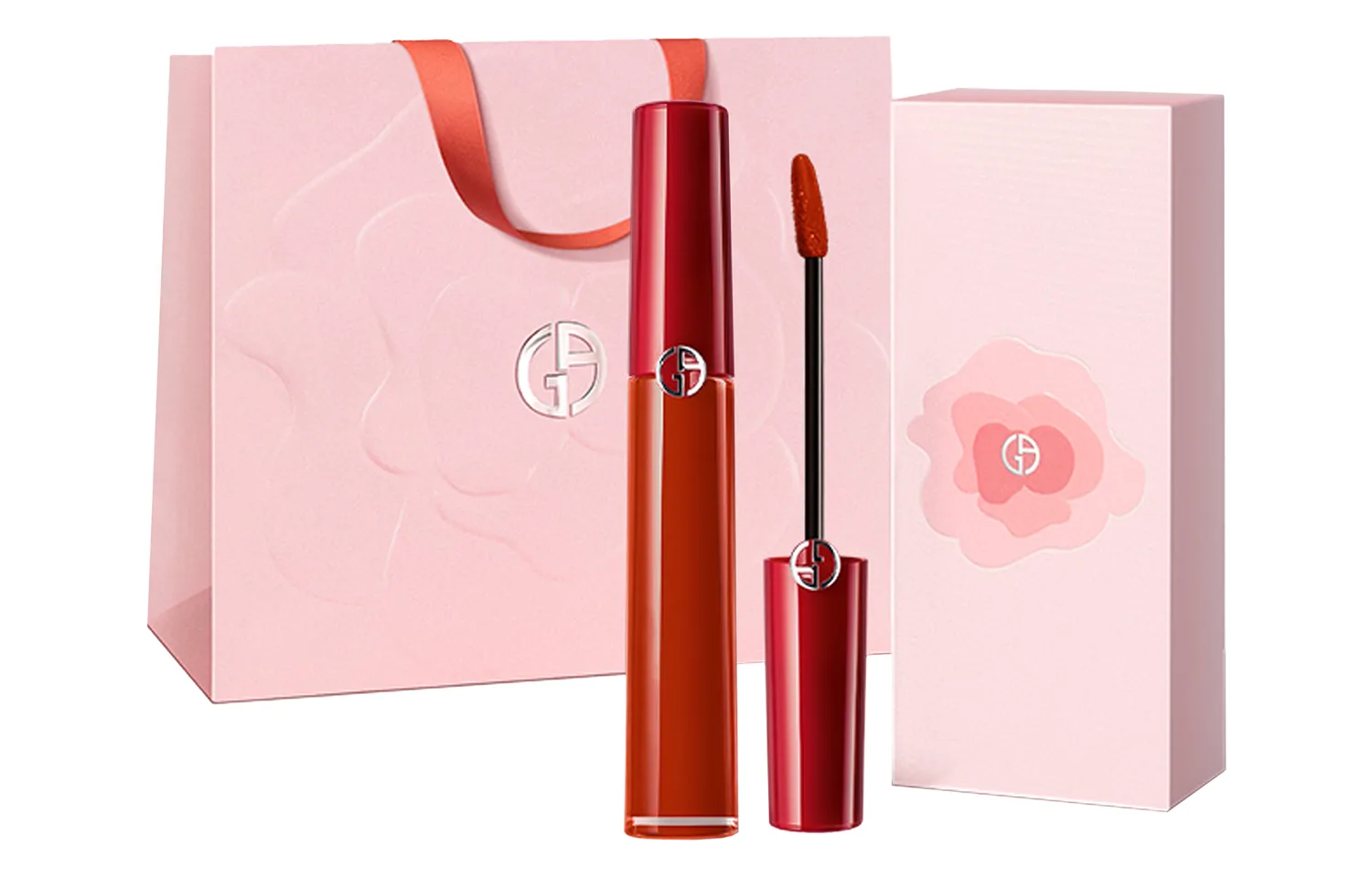 GIORGIO ARMANI Матовый вельветовый блеск для губ 520 Limited Red Tube Box #405 Legend Tomato Red