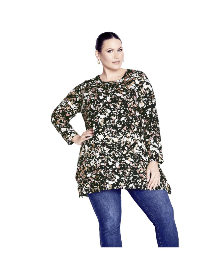 

Женская повседневная туника на пуговицах AVENUE, Black speckle