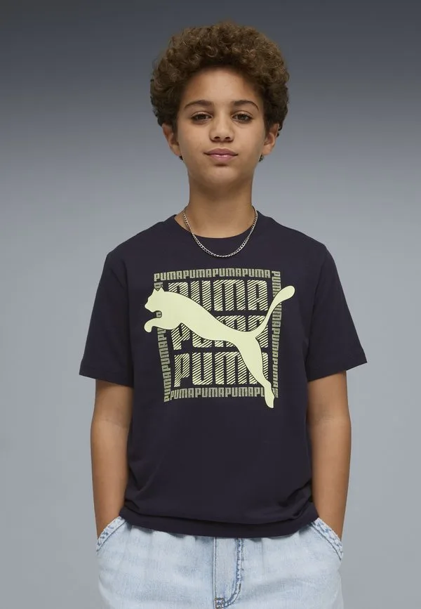 Футболка с графическим принтом кошки Puma, New Navy — фото 2