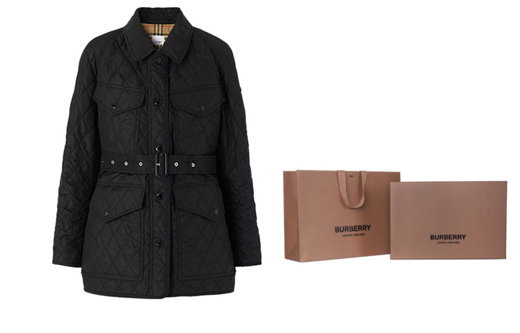 Пуховик Burberry, женский, черный, с подарочной упаковкой — фото 4