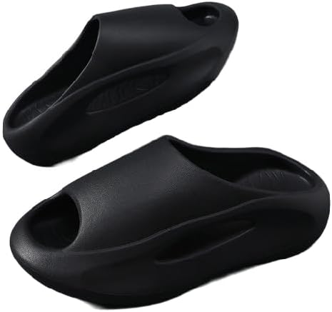 

Повседневные тапочки, противоскользящая толстая подошва, легкие и износостойкие, подходят для летнего использования дома, на улице, на пляже (размер: EU 42/43, цвет: черный A) Bydzkj