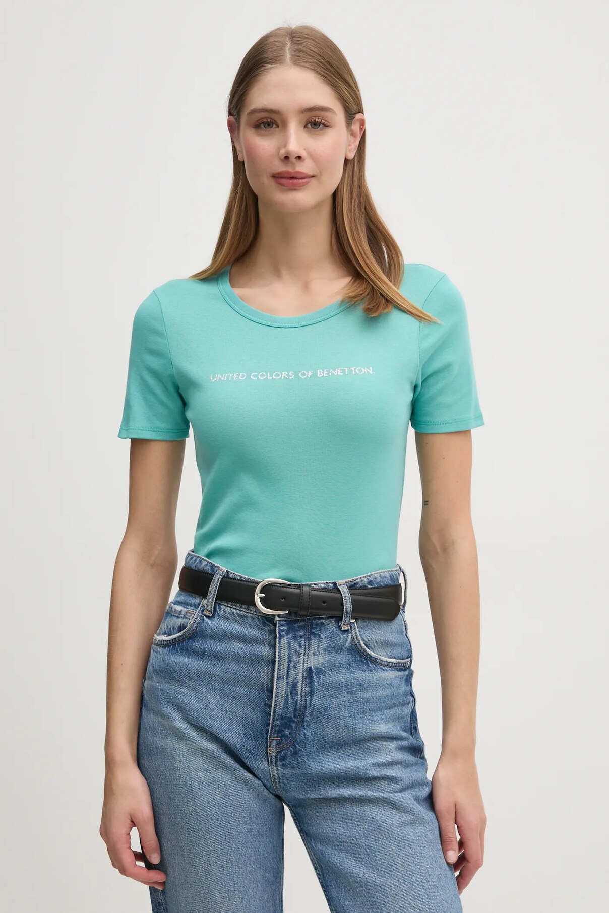 

Футболка из хлопка United Colors Of Benetton, бирюзовый