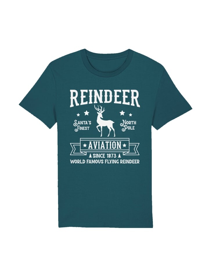 

Футболка F4NT4STIC T-Shirt Reindeer Aviation Retro Weihnachts Sign, цвет stargazer
