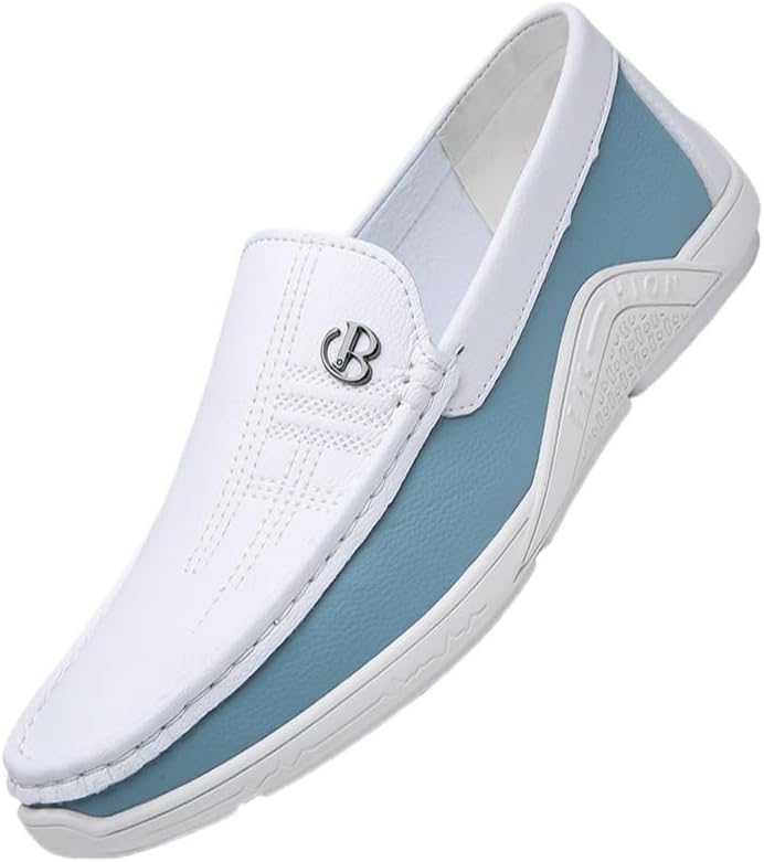 

Мужские слипоны с цветными блоками, удобные и с нескользящей резиновой подошвой, повседневная и прочная обувь для ходьбы, подходящая для активного отдыха на открытом воздухе Hhhchpm, белый