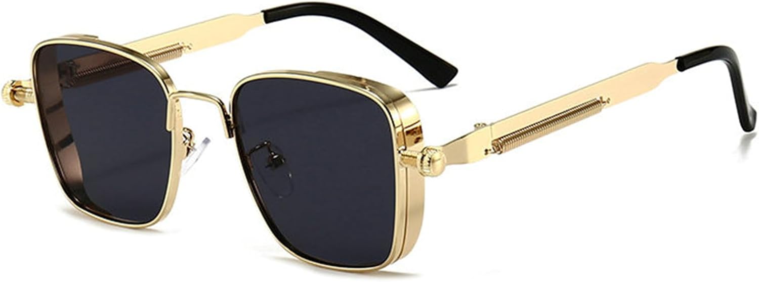 

Willochra Модные металлические квадратные солнцезащитные очки для женщин в стиле ретро, ​​дизайнерские, с гелевой расцветкой, защита от УФ-излучения UV400, для мужчин, градиентные панк-солнцезащитные очки F27, Gold