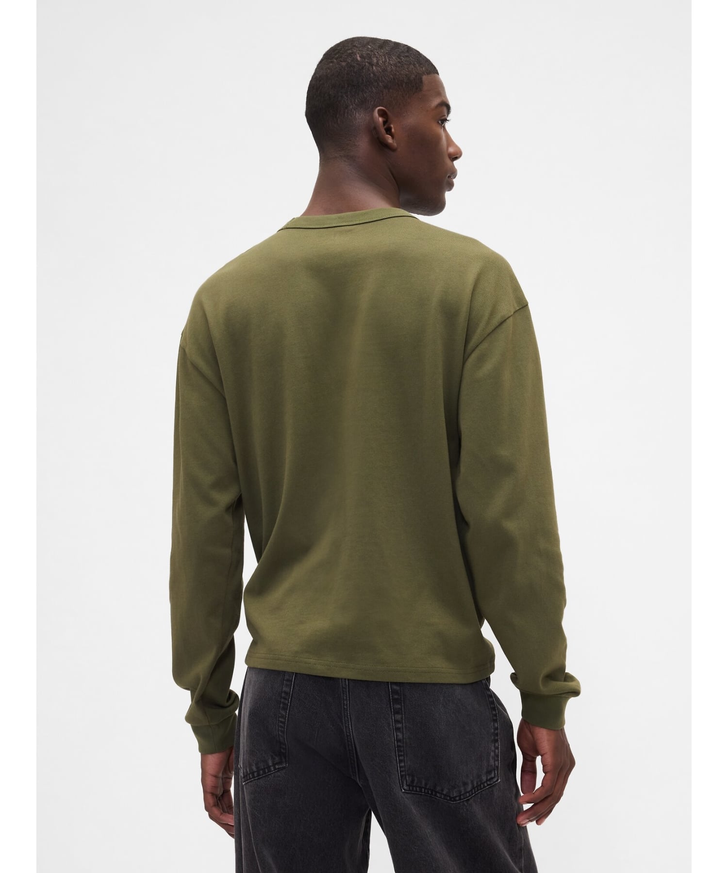 (U) Укороченная футболка оверсайз GAP, ARMY_JACKET_GREEN — фото 3