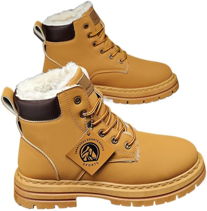 

Мужские зимние ботинки для походов Hhhchpm с теплой и уютной подкладкой из искусственного меха, противоскользящие зимние ботинки для активного отдыха на улице, хаки