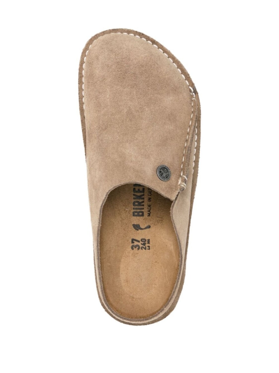 Birkenstock слиперы Zermatt с тисненым логотипом, коричневый — фото 4